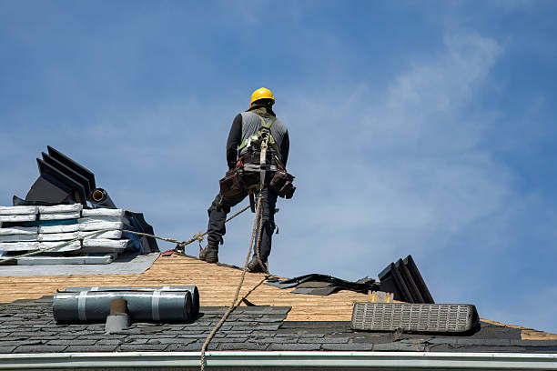 Professional Gutter Installation technician working in Chelsea, MI
